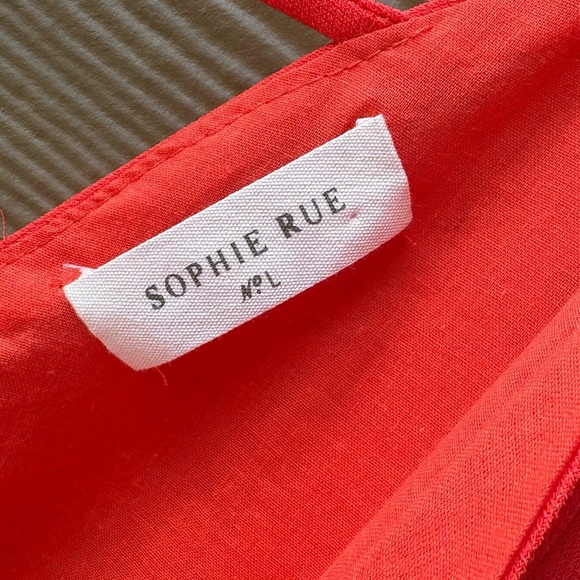 Sophie Rue Red Orange Wrap Dress Size Large - Picture 5 of 5